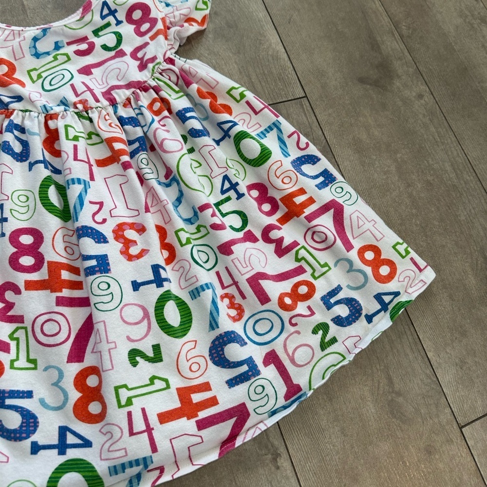 Boutique Toddler Girl Back to School Dress Toddler Girl Size 4T Colorful Numbers - Picture 8 of 8